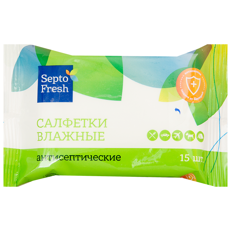 фото упаковки SeptoFresh салфетки влажные антисептические