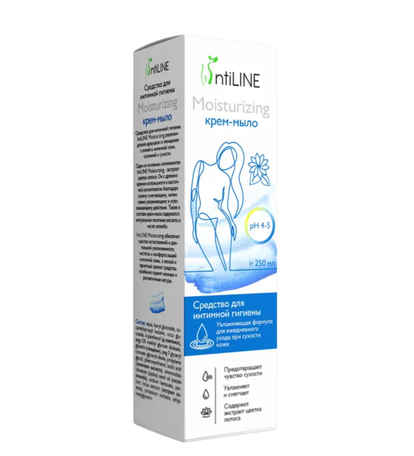 фото упаковки ИнтиЛайн Мойсчерайзин Крем-мыло для интимной гигиены
