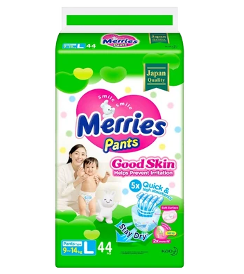 фото упаковки Подгузники-трусики детские Merries Good Skin