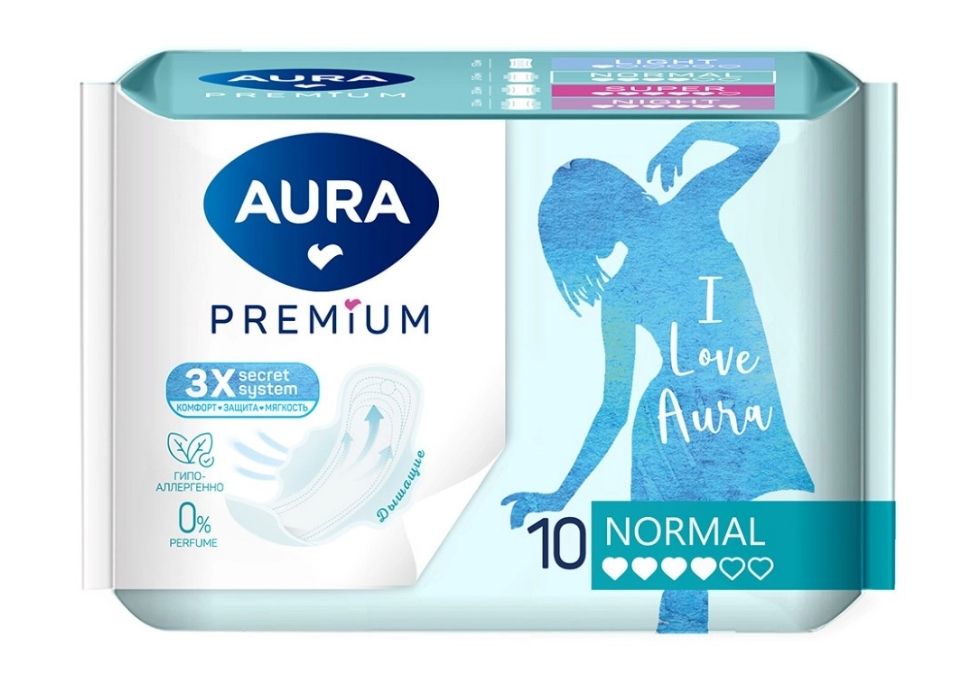 фото упаковки Aura premium прокладки женские гигиенические normal