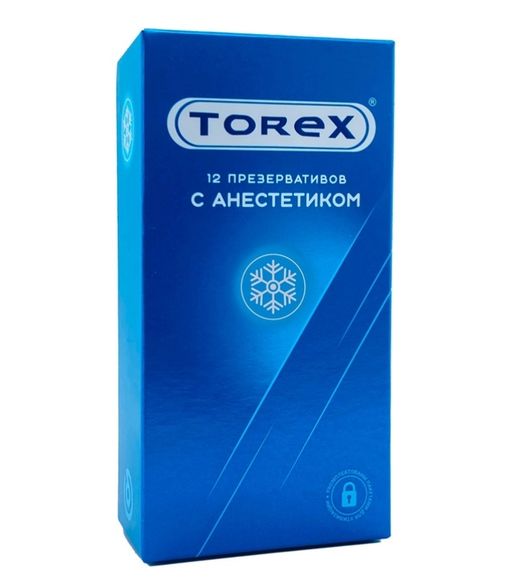 Torex презервативы с анестетиком, + пакеты для утилизации, 12 шт.