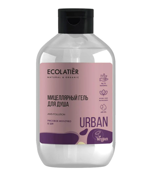 Ecolatier Мицеллярный гель для душа, гель, рисовое молочко и ши, 600 мл, 1 шт.