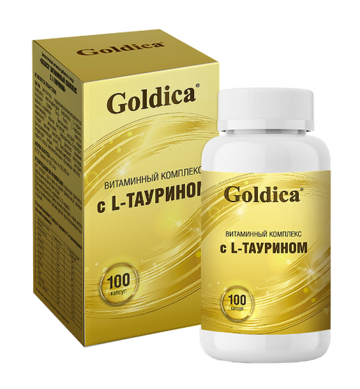 Голдика витаминный комплекс с L-таурином, капсулы, 100 шт.