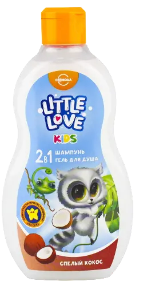 Little Love Шампунь + бальзам для волос 2 в 1 Спелый кокос, 400 мл, 1 шт.