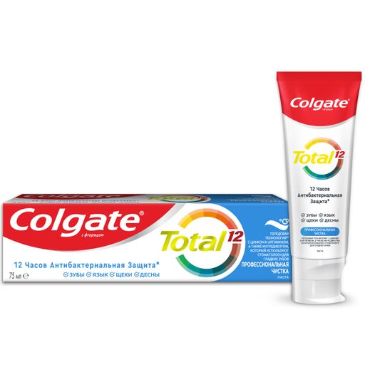Colgate Total 12 Профессиональная чистка зубная паста, паста зубная, 75 мл, 1 шт.