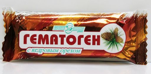 Гематоген Народный с кедровым орехом, плитка, 40 г, 1 шт.
