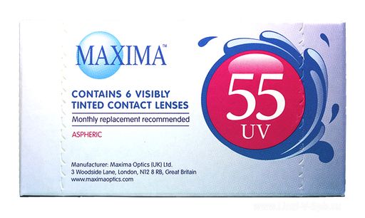 Maxima 55 UV Контактные линзы плановой замены, BC=8.6 d=14.2, D(-3.00), 6 шт.