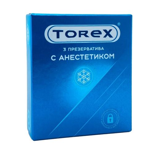 Torex презервативы с анестетиком, + пакеты для утилизации, 3 шт.