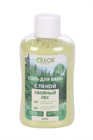 Oleos Морская соль для ван Хвойный лес с пеной, соль для ванн, 400 г, 1 шт.