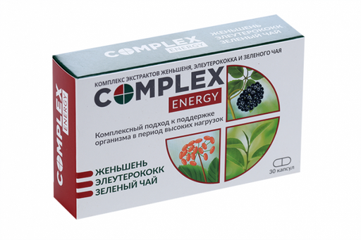 Complex Energy Женьшень Элеутерококк Зеленый чай, капсулы, 30 шт.