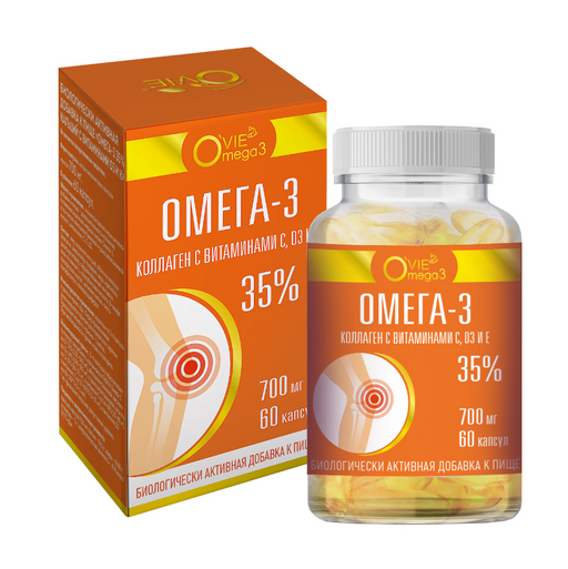 Ovie Омега-3 35% Коллаген с витаминами С, D3 и Е, капсулы, 60 шт.