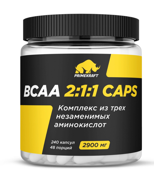 Prime kraft bcaa 2:1:1 caps, капсулы, 240 шт.
