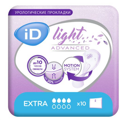 iD light extra прокладки урологические, прокладки урологические, 4 капли, 10 шт.