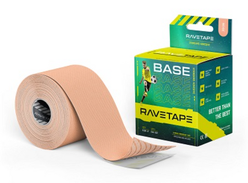 RaveTape Base Бинт кинезио-тейп, 5см х 5м, бежевый, 1 шт.