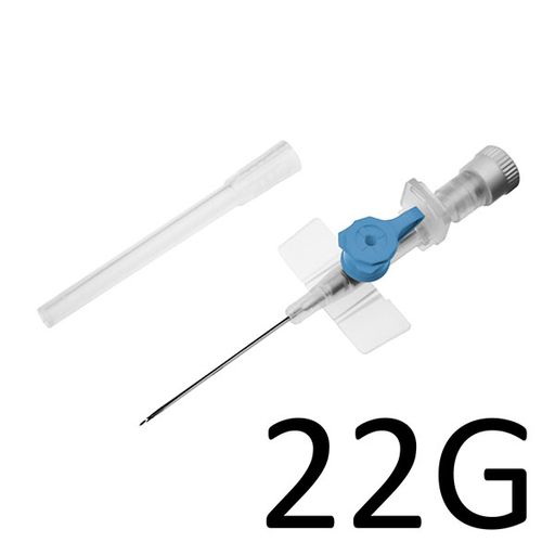 SFM Катетер внутривенный (канюля) с портом, 22G (0,90х25мм), код синий, 1 шт.