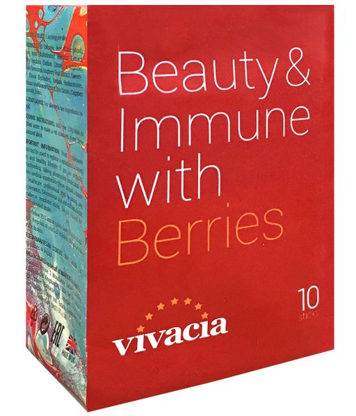 Vivacia Beauty Immune Комплекс для кожи, волос и ногтей, порошок, со вкусом ягод, 2.9г, 10 шт.